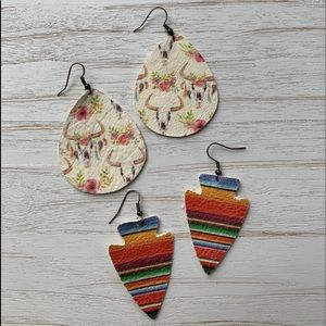 Leather Western Earrings